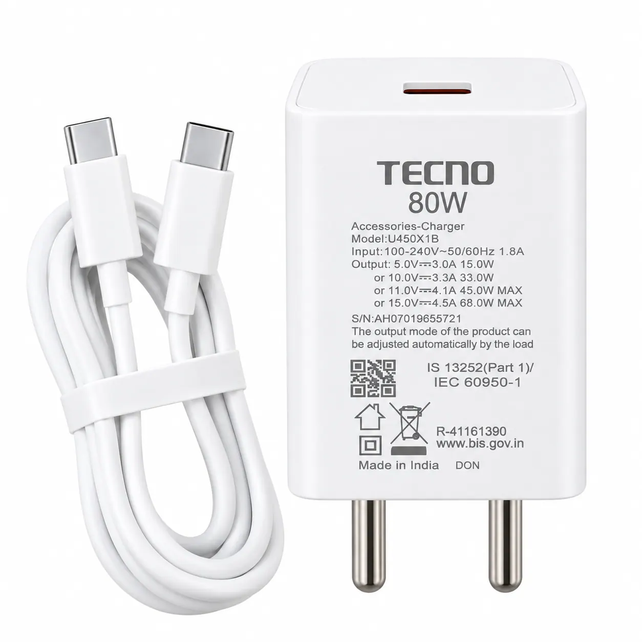 TECNO 80W Super Fast Charger